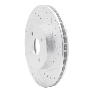 Ford Focus Brake Rotor (1) - Front Right - R1 Concepts - Drilled & Slotted - Silver - `02-`04